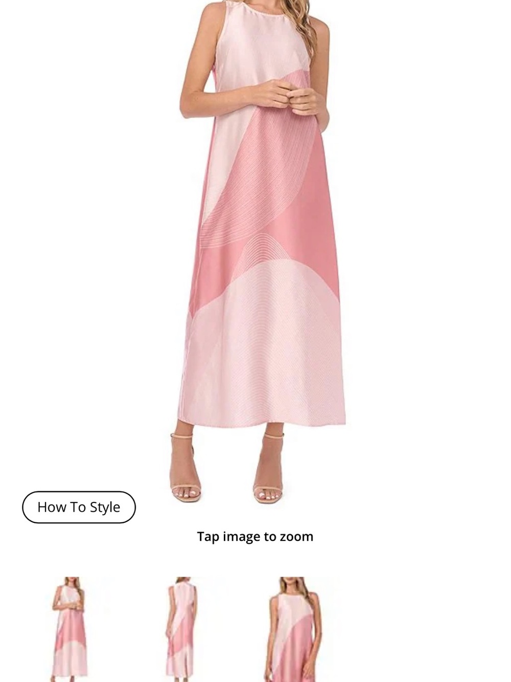 Vince Camuto Pink Colorblock Sleeveless Midi Dress